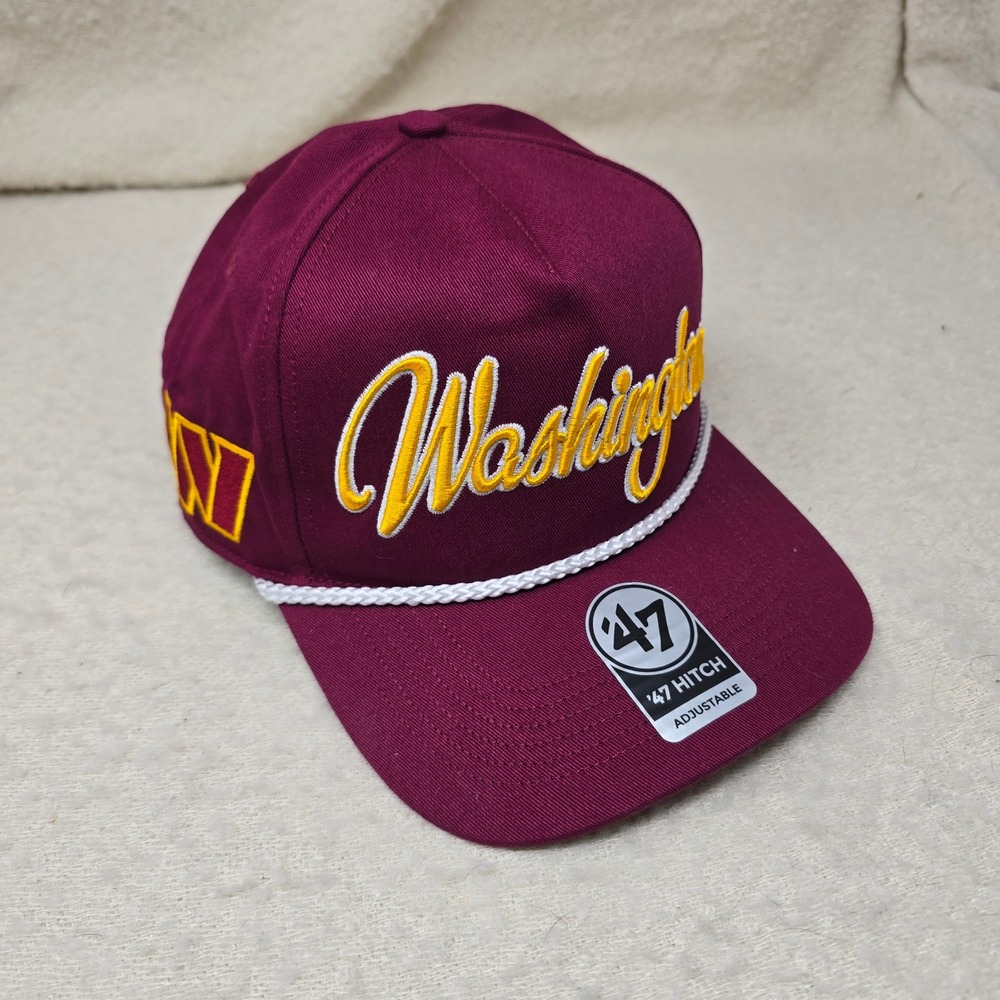 '47 Brand Washington Commanders Hat Mens Cardinal Red Script Rope Snapback